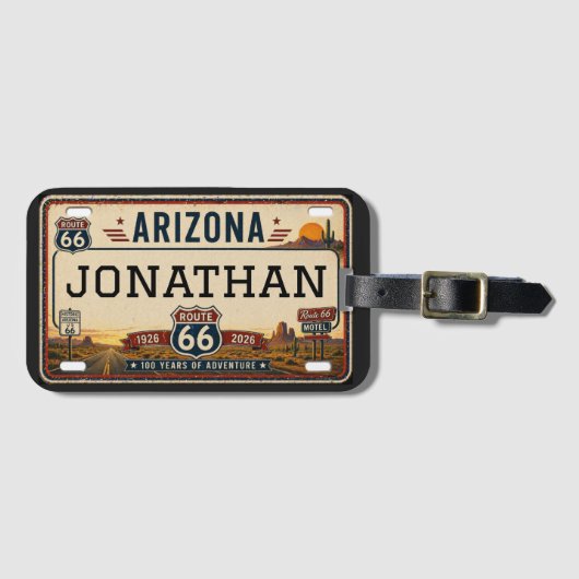 Persoonlijk Arizona Route 66-ontwerp Bagagelabel (Voorkant (horizontaal))