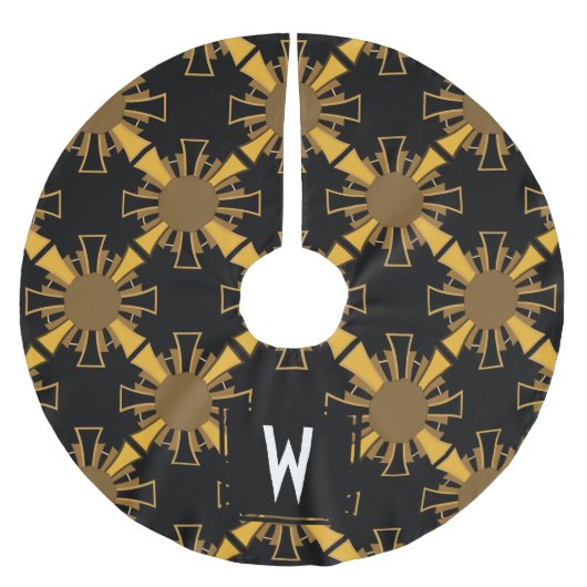 Persoonlijk - Art Deco Golden Sunbursts Kerstboom Rok (Voorkant)