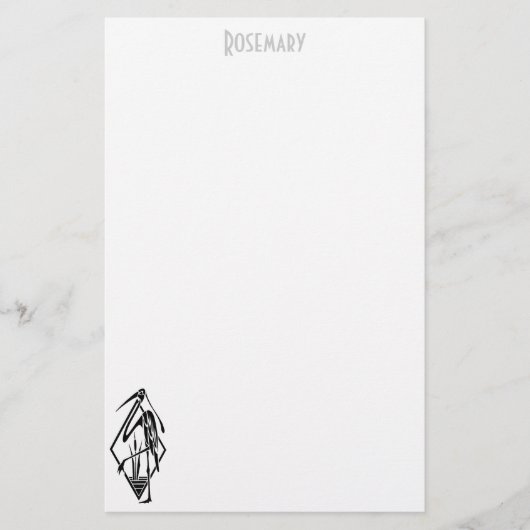 Persoonlijk Art Deco haan briefpapier (Voorkant)