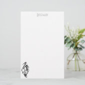 Persoonlijk Art Deco haan briefpapier (Staand voorkant)