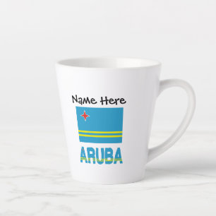 Persoonlijk Aruba en Arubaanse vlag  Latte Mok