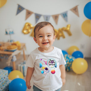 Persoonlijk astronaut & planeten verjaardag T-shir Kinder Shirts