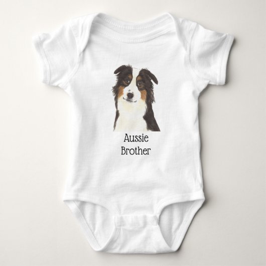 Persoonlijk Australian Shepherd-hondje Romper (Voorkant)