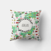 Persoonlijk avontuur wacht op Wereldkaart Voertuig Kussen (Achterkant)