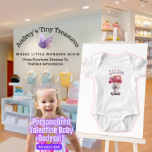 Persoonlijk baby 1e Valentijnsdag romper