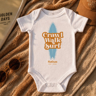 Persoonlijk Baby Body Pak, Kruip Loop Surf Zomer Romper