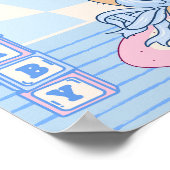 Persoonlijk Baby Boy Teddy Bear Nursery Poster (Hoek)