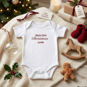 Persoonlijk baby eerste kerst romper 2026