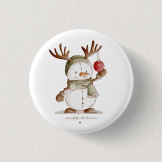 Persoonlijk baby eerste kerst romper ronde button 3,2 cm