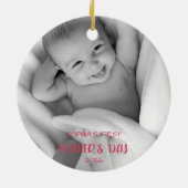 Persoonlijk Baby Foto Ornament 1e Moederdag (Achterkant)