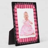 Persoonlijk Baby Foto Roze Lace Ribbon Lijst Fotoplaat (Zijkant)