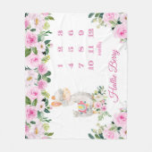 Persoonlijk Baby Girl Llama Milestone Name Fleece Deken (Voorkant)