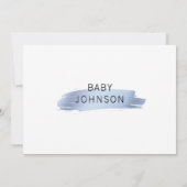 Persoonlijk Baby Love Blue White BOY Baby shower Kaart (Achterkant)
