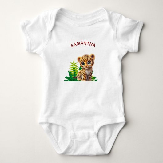 Persoonlijk baby luipaard body Jungle cadeau Romper (Voorkant)
