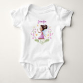 Persoonlijk baby meisje bodysuit met een fee (Voorkant)