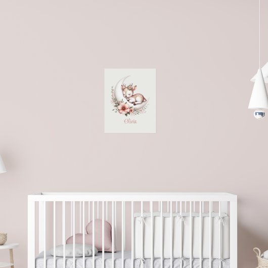 Persoonlijk Baby Meisje Hert Poster (Kinderkamer 2)