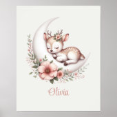 Persoonlijk Baby Meisje Hert Poster (Voorkant)