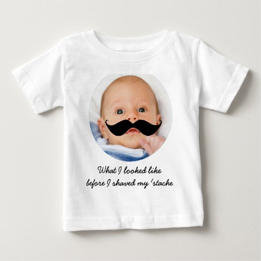 Persoonlijk Baby Mustache Foto Shirt (Voorkant)