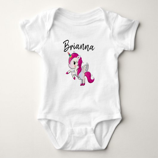 Persoonlijk Baby Onesie met Eenhoorn Ontwerp Romper (Voorkant)