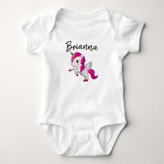 Persoonlijk Baby Onesie met Eenhoorn Romper (Voorkant)