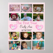 Persoonlijk Baby-Poster voor eerste jaar collage Poster (Voorkant)