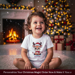 Persoonlijk Baby Rendier Eerste Kerst T-Shirt