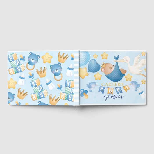 Persoonlijk Baby shower Baby Boy Beer Gastenboek (Volledig)