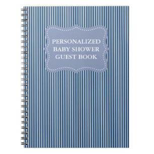 Persoonlijk baby shower-gastenboek Blauwe notiti Notitieboek