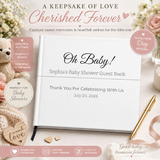 Persoonlijk baby shower-gastenboek gastenboek