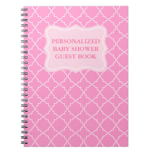 Persoonlijk baby shower-gastenboek Roze notitieb Notitieboek