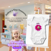 Persoonlijk baby T-shirt met kolibrie