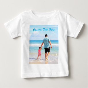 Persoonlijk baby T-shirt met tekst en foto