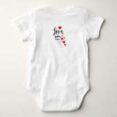 Persoonlijk baby T-shirtje 'Love You' Romper (Achterkant)