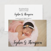 Persoonlijk Baby voor baby girl Aankondiging (Voorkant / Achterkant)
