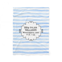 Persoonlijk babyblauw en wit gestreept