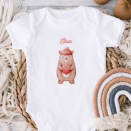 Persoonlijk babybody'tje met een teddybeer romper