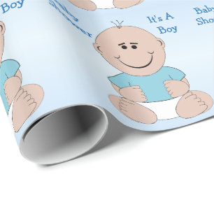 Persoonlijk babyfeestje voor jongen cadeaupapier