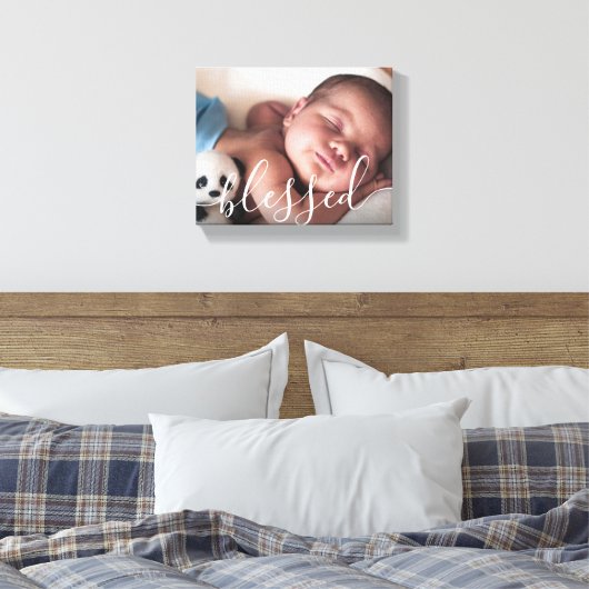 Persoonlijk babyfoto met schrift canvas afdruk (Insitu (Slaapkamer))