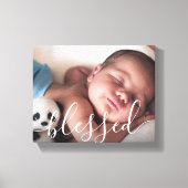 Persoonlijk babyfoto met schrift canvas afdruk (Voorkant)