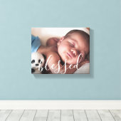 Persoonlijk babyfoto schrift canvas afdruk (Insitu (Houten vloer))