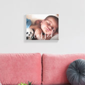 Persoonlijk babyfoto schrift canvas afdruk (Insitu (Woonkamer))