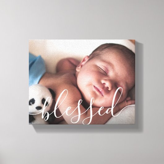 Persoonlijk babyfoto schrift canvas afdruk (Voorkant)