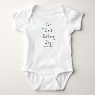 Persoonlijk babyhemdje Blauwe ster 1e Vaderdag Romper