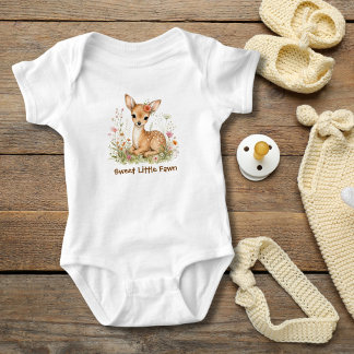Persoonlijk babyhert met initialen en wilde bloeme romper
