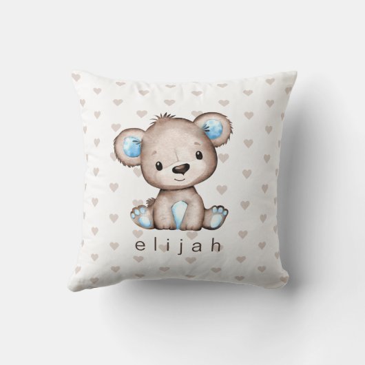 Persoonlijk Babykind's bruin Beer Kussen (Achterkant)