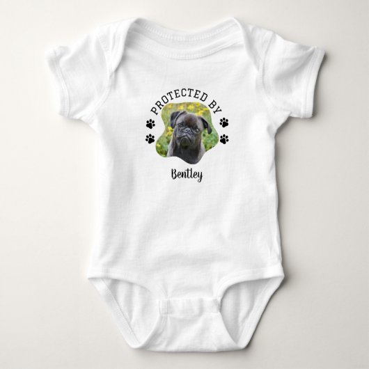 Persoonlijk babykleding beschermd door hond romper (Voorkant)