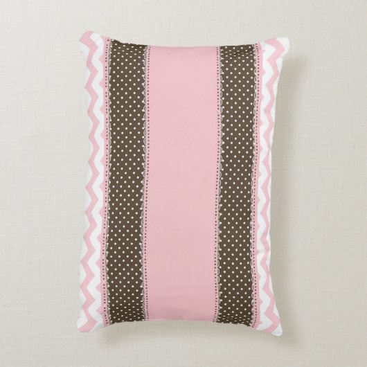 Persoonlijk babykussen - Roze en bruin Accent Kussen (Achterkant (Verticaal))