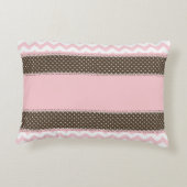 Persoonlijk babykussen - Roze en bruin Accent Kussen (Achterkant)