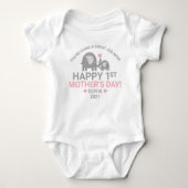 Persoonlijk babymeisje Eerste Moederdag Elephant Romper (Voorkant)