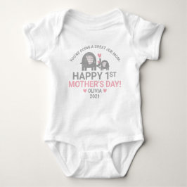 Persoonlijk babymeisje Eerste Moederdag Elephant Romper